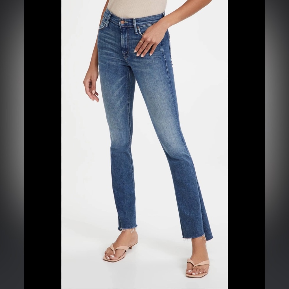 NWT MOTHER The Runaway Step Fray Jeans Leaps and Bounds Size 34